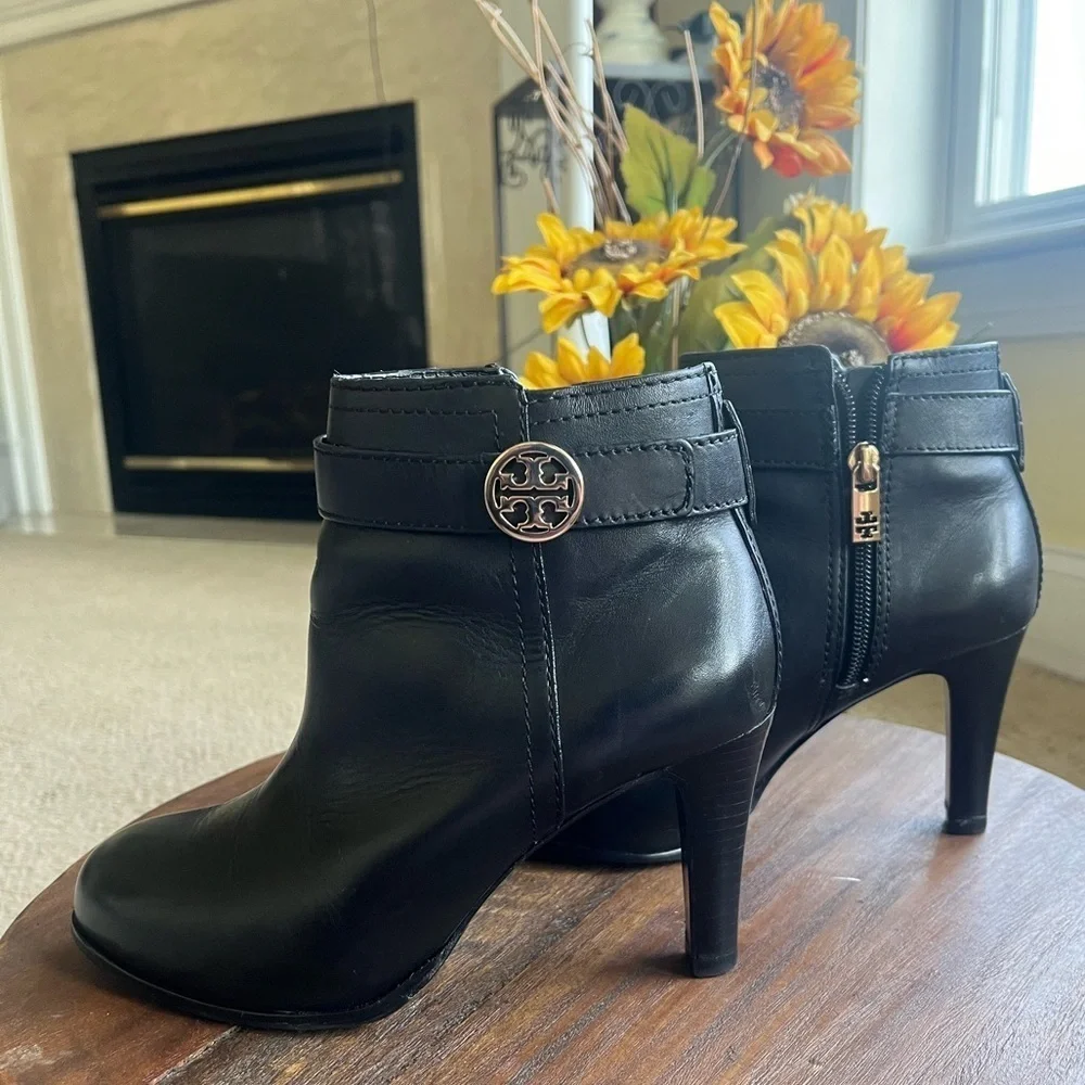 Tory Burch Black Leather Ankle Boots Women’s 5